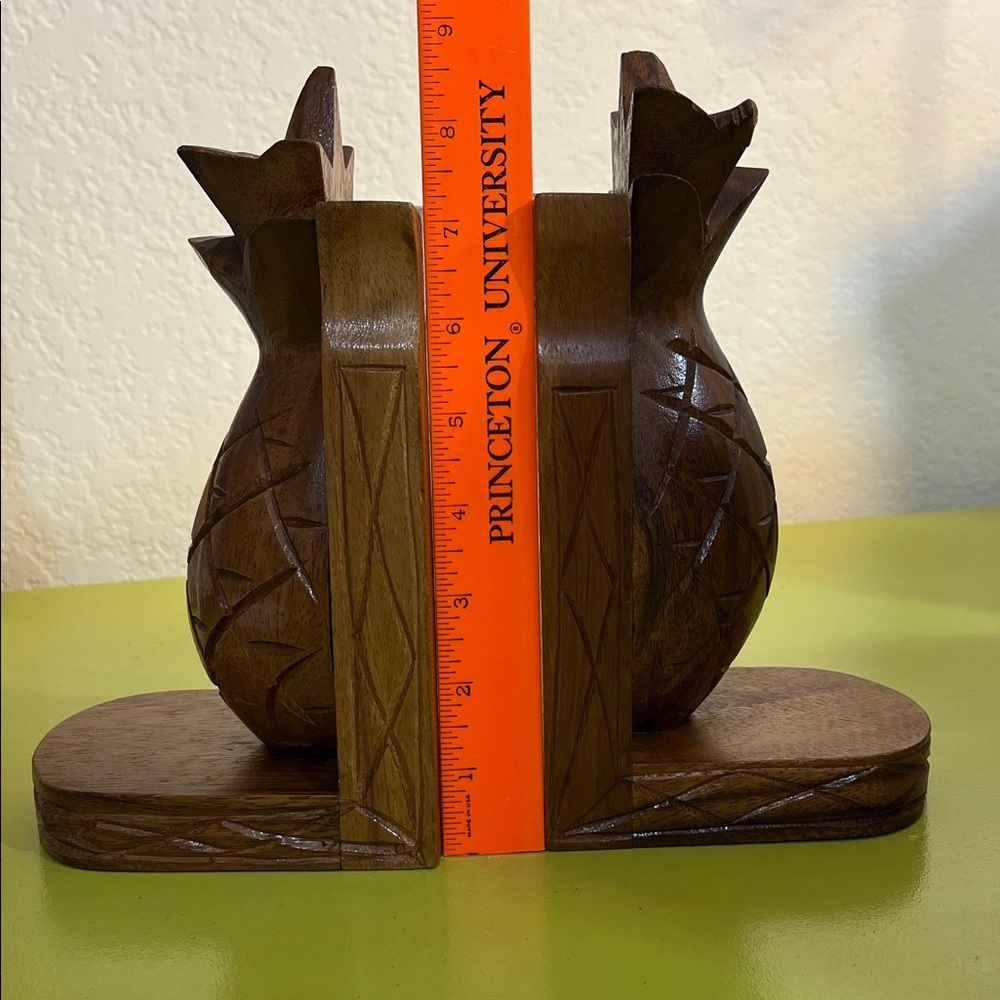 Vintage Pineapple Wooden Bookends - Picture 2 of 6